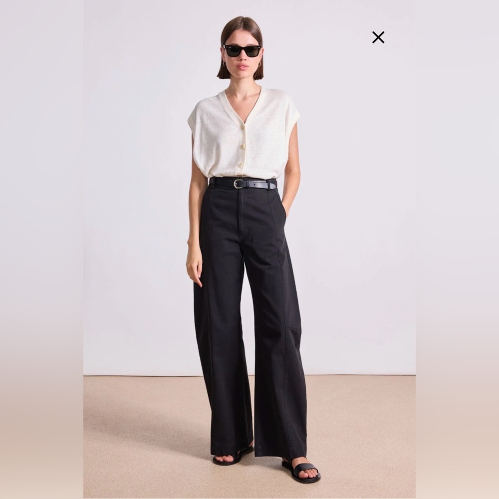 Apiece Apart Black Yasmin Barrel-Leg Pant